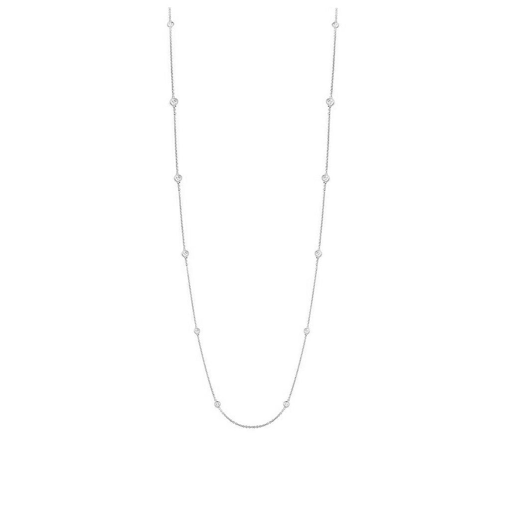 1.08 Ctw 14k White Gold 36" Diamonds By The Yard Chain