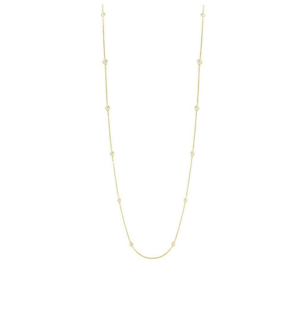 1.08 Ctw 14k Yellow Gold 36" Diamonds By The Yard Chain