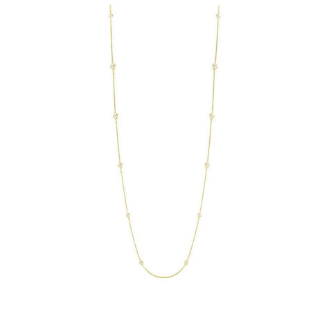 1.08 Ctw 14k Yellow Gold 36" Diamonds By The Yard Chain