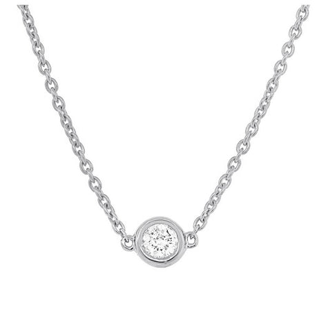 0.10 Ctw 14k White Gold 16" Diamond Necklace