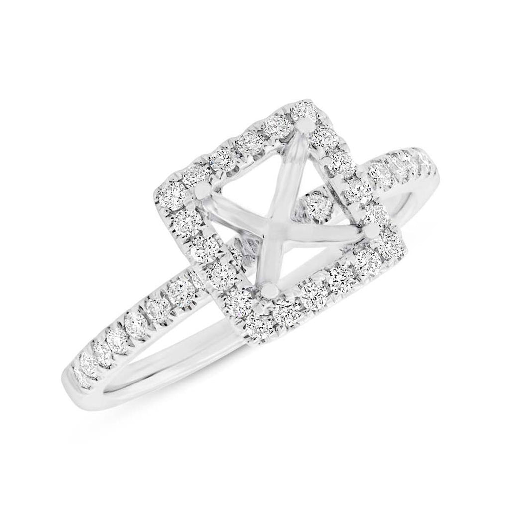 0.38 Ctw 18k White Gold Diamond Semi-mount Ring