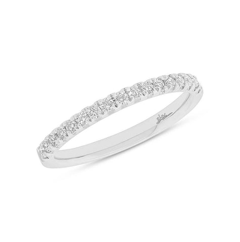 0.23 Ctw 14k White Gold Diamond Womens Band Size 6