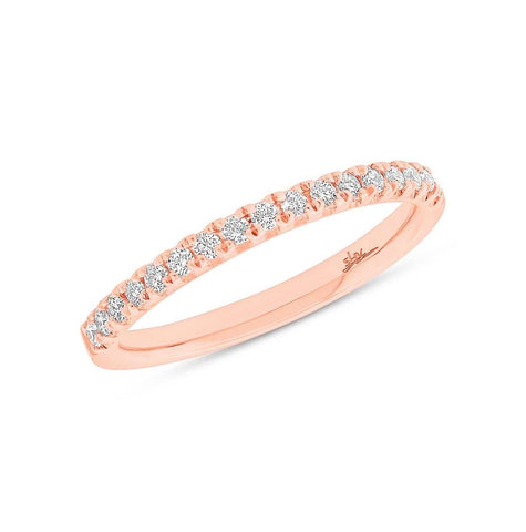 0.23 Ctw 14k Rose Gold Diamond Womens Band Size 6