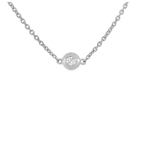 0.05 Ctw 14k White Gold 16" Diamond Necklace