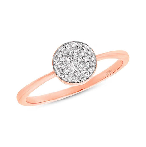 0.11 Ctw 14k Two-tone Rose Gold Diamond Pave Womens Ring