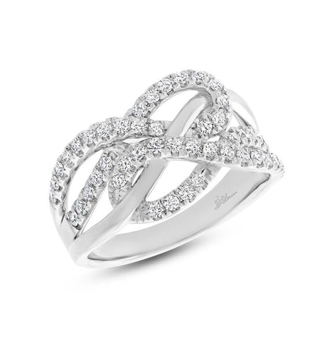 0.66 Ctw 14k White Gold Diamond Womens Ring