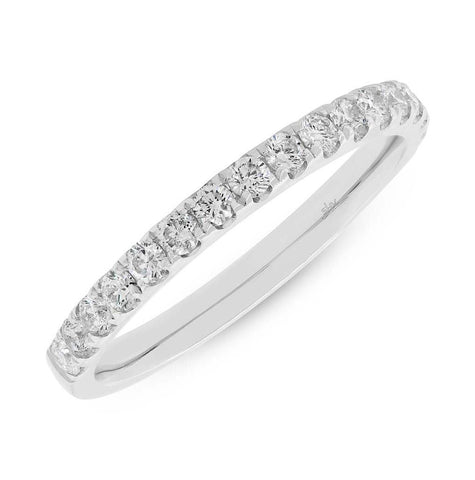 0.65 Ctw 14k White Gold Diamond Womens Band Size 7.5