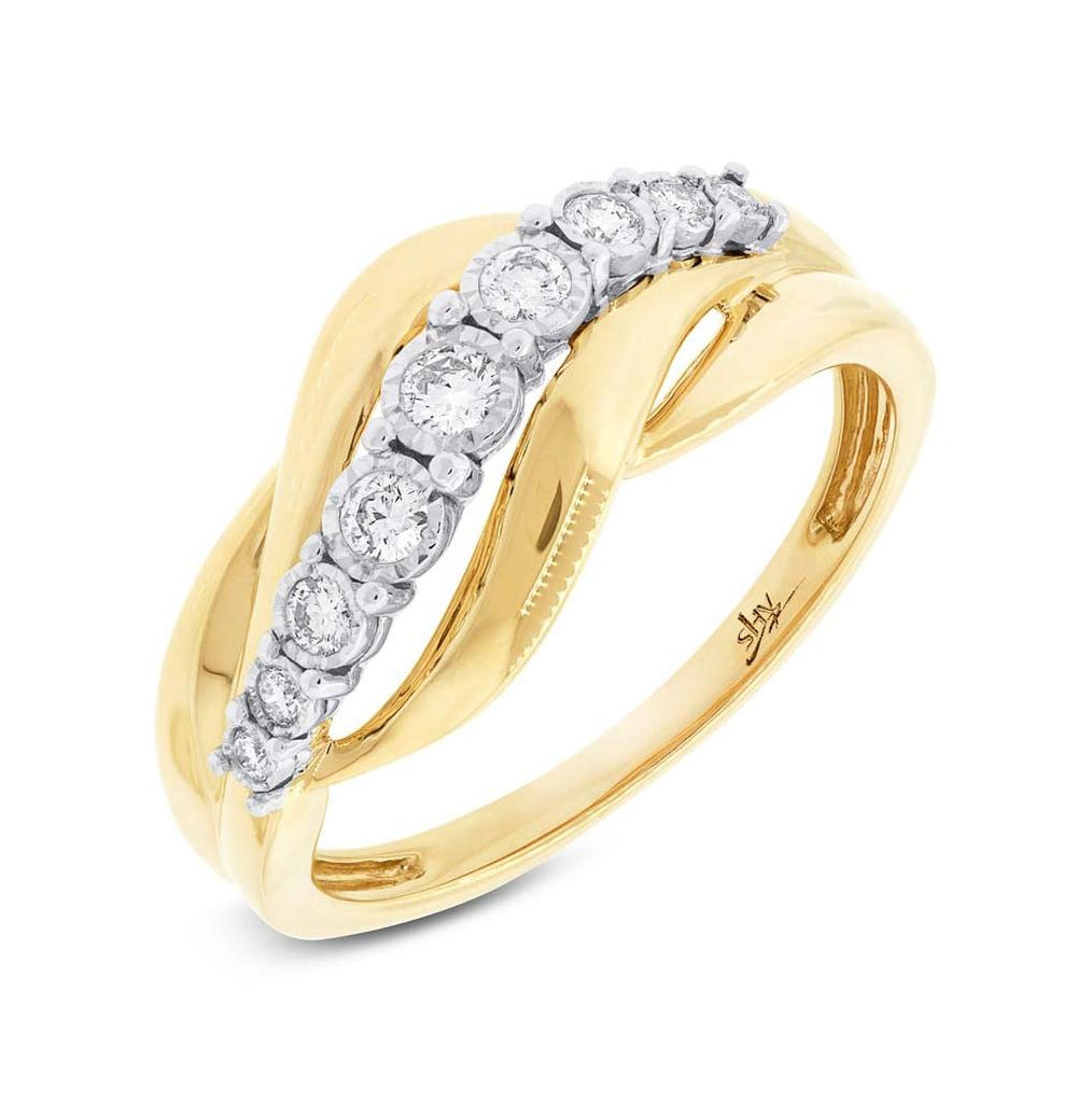 0.21 Ctw 14k Yellow Gold Diamond Womens Ring