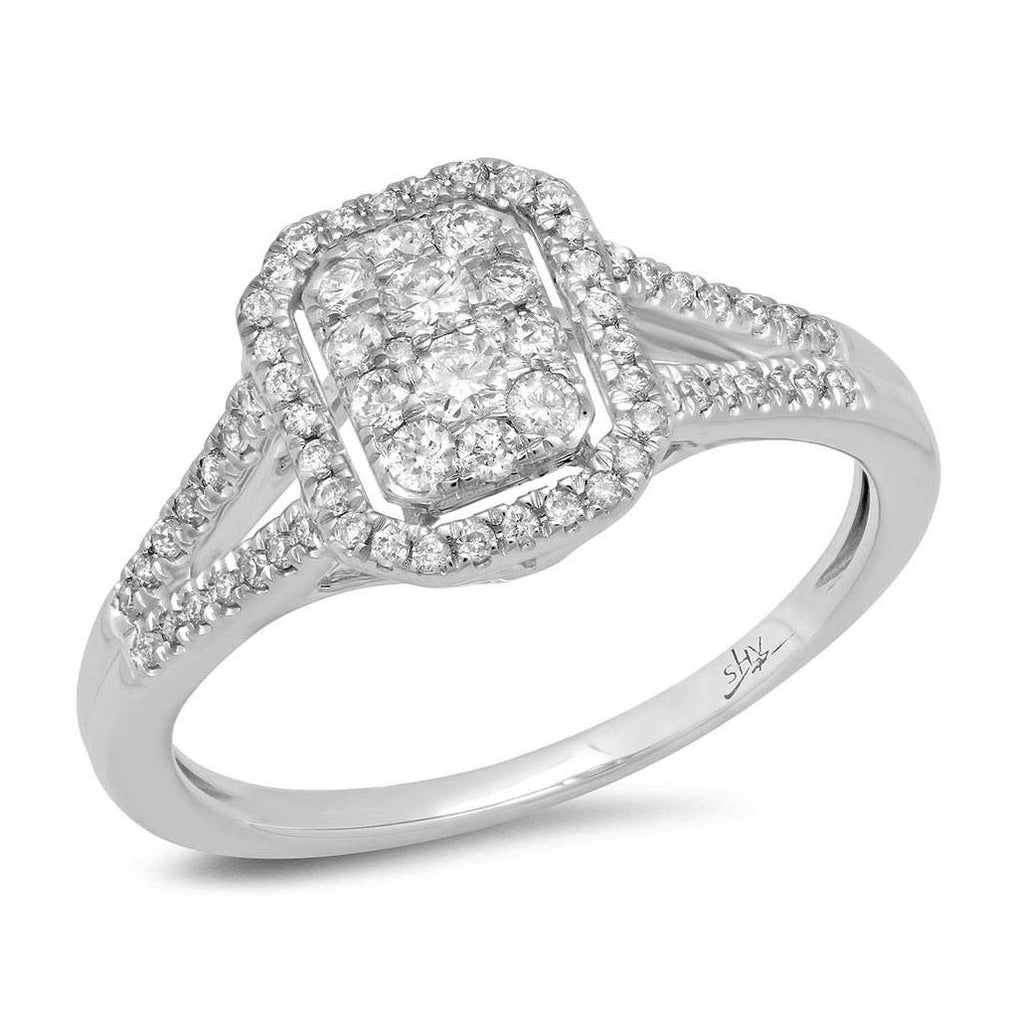 0.40 Ctw 14k White Gold Diamond Womens Ring