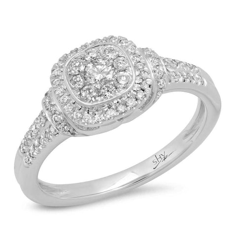 0.43 Ctw 14k White Gold Diamond Womens Ring