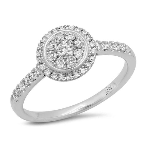 0.40 Ctw 14k White Gold Diamond Womens Ring