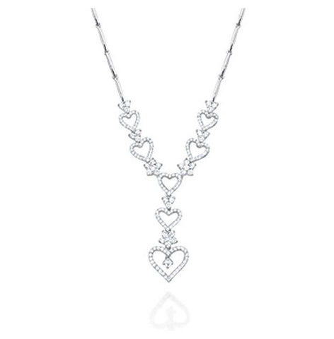 2.05 Ctw 14k White Gold Diamond Fancy Heart Necklace