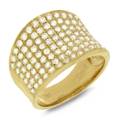 1.85 Ctw 14k Yellow Gold Diamond Pave Ring