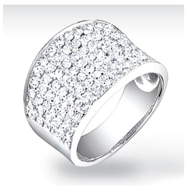 1.85 Ctw 14k White Gold Diamond Pave Ring