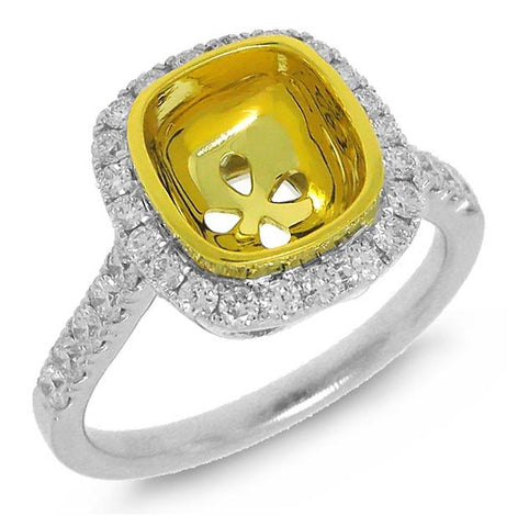 0.60 Ctw 14k Two-tone Gold Diamond Semi-mount Ring