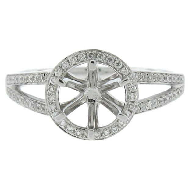 0.20 Ctw 14k White Gold Diamond Semi-mount Ring