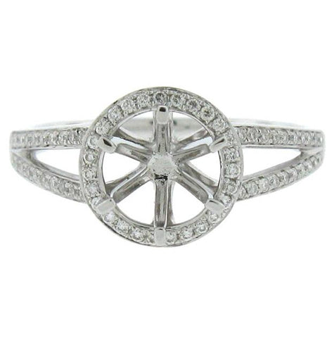 0.20 Ctw 14k White Gold Diamond Semi-mount Ring