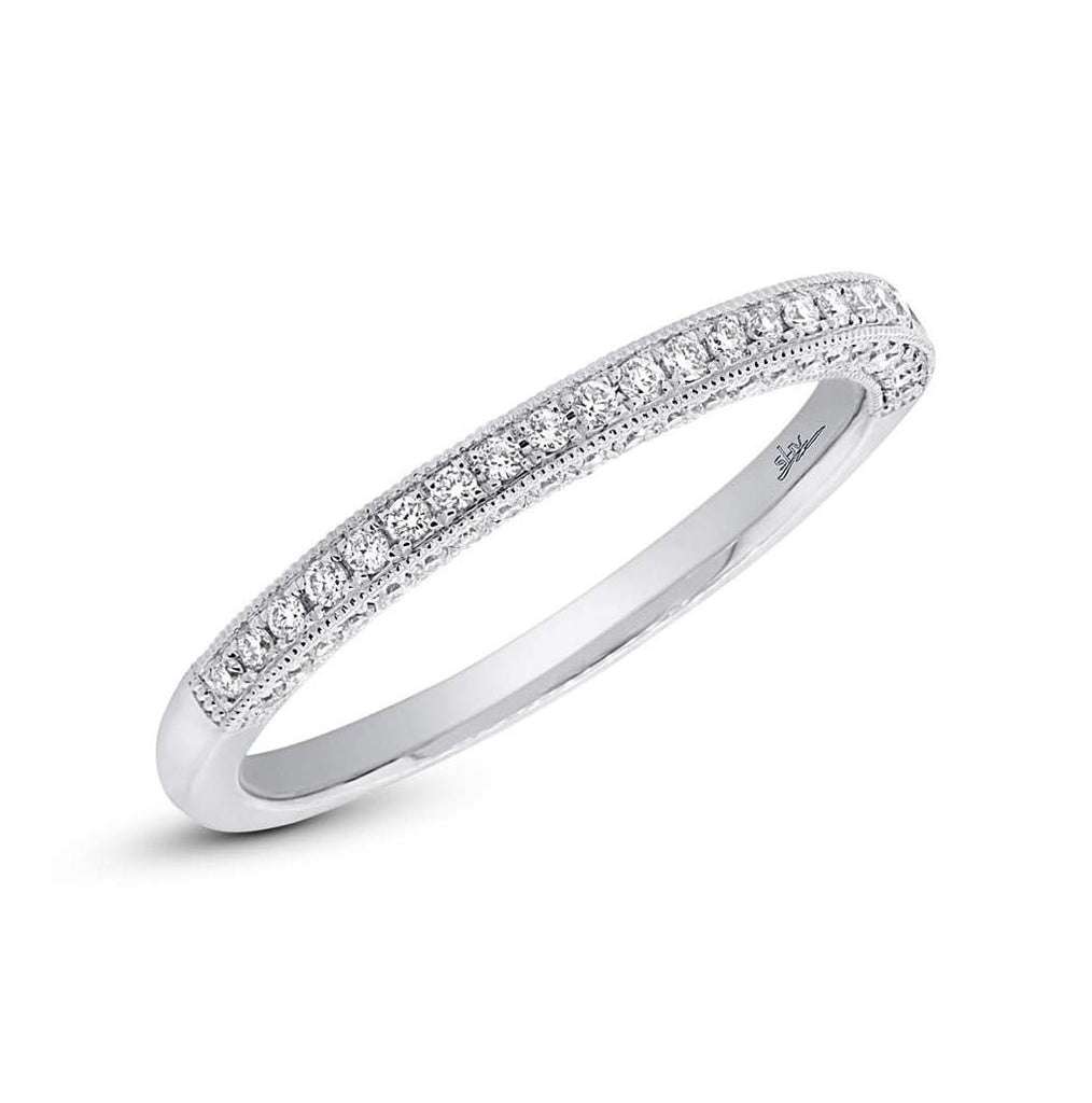 0.30 Ctw 14k White Gold Diamond Womens Band Size 6