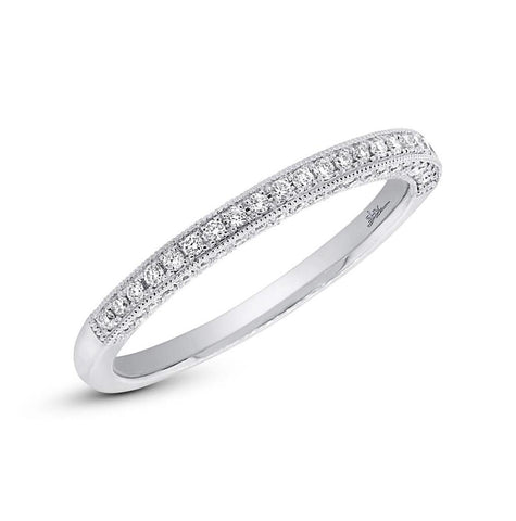 0.30 Ctw 14k White Gold Diamond Womens Band Size 6