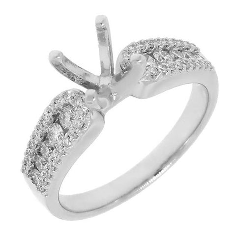 0.50 Ctw 14k White Gold Diamond Semi-mount Ring