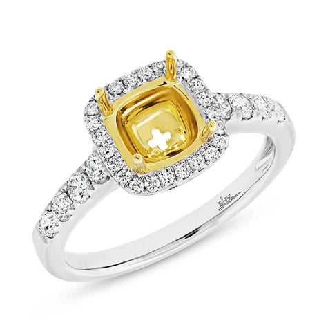 0.48 Ctw 14k Two-tone Gold Diamond Semi-mount Ring