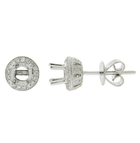 0.31 Ctw 14k White Gold Diamond Semi-mount Earring