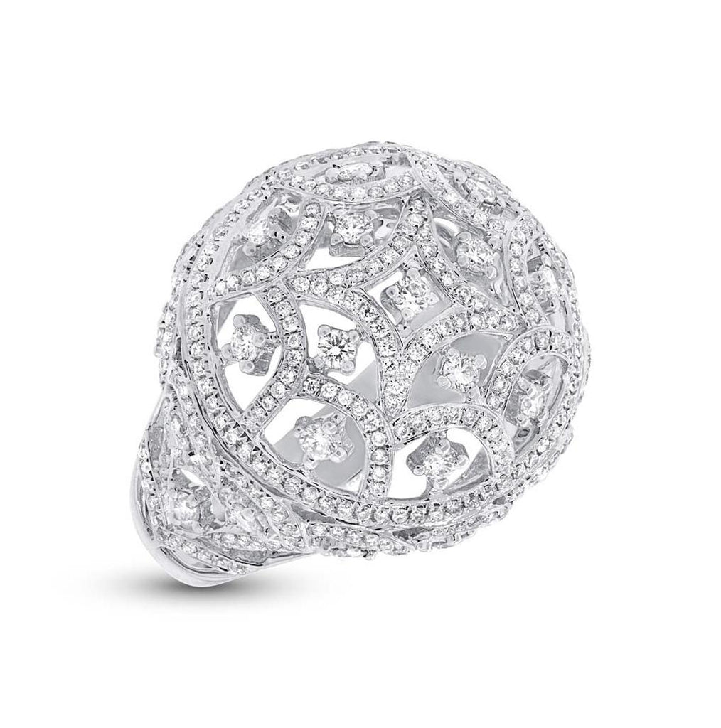 2.00 Ctw 18k White Gold Diamond Womens Ring Size 8