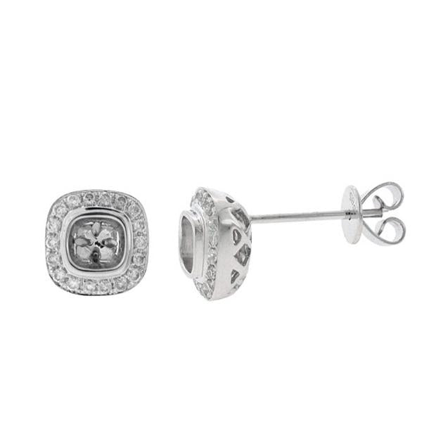 0.33 Ctw 14k White Gold Diamond Semi-mount Earring