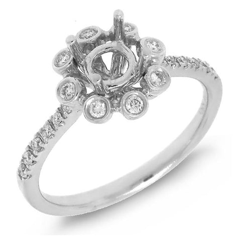 0.21 Ctw 14k White Gold Diamond Semi-mount Ring