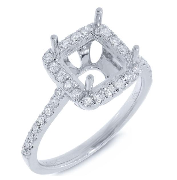 0.46 Ctw 14k White Gold Diamond Semi-mount Ring