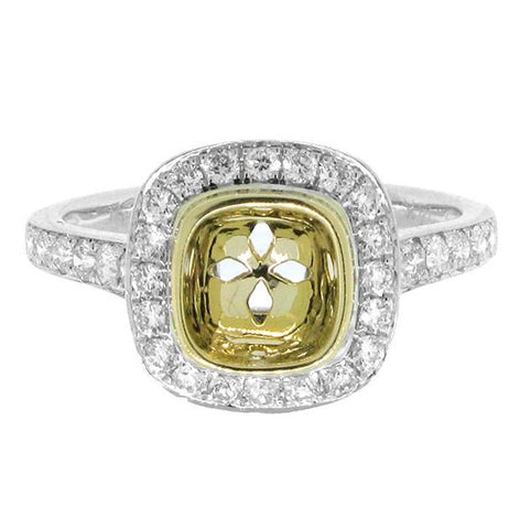 0.50 Ctw 14k Two-tone Gold Diamond Semi-mount Ring