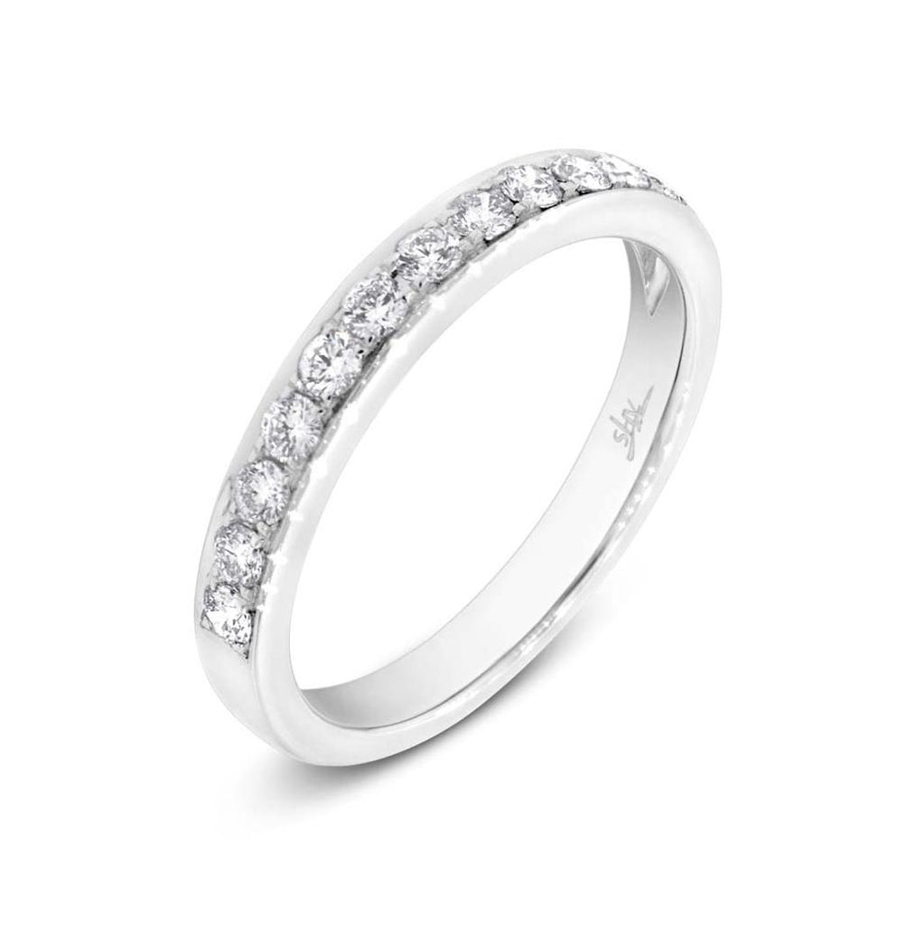 0.33 Ctw 18k White Gold Diamond Womens Band Size 4.75
