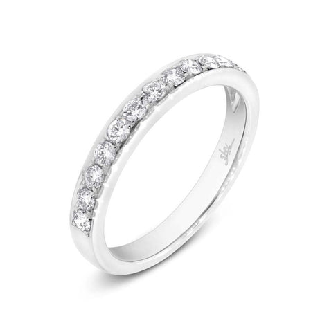 0.33 Ctw 18k White Gold Diamond Womens Band Size 4.75