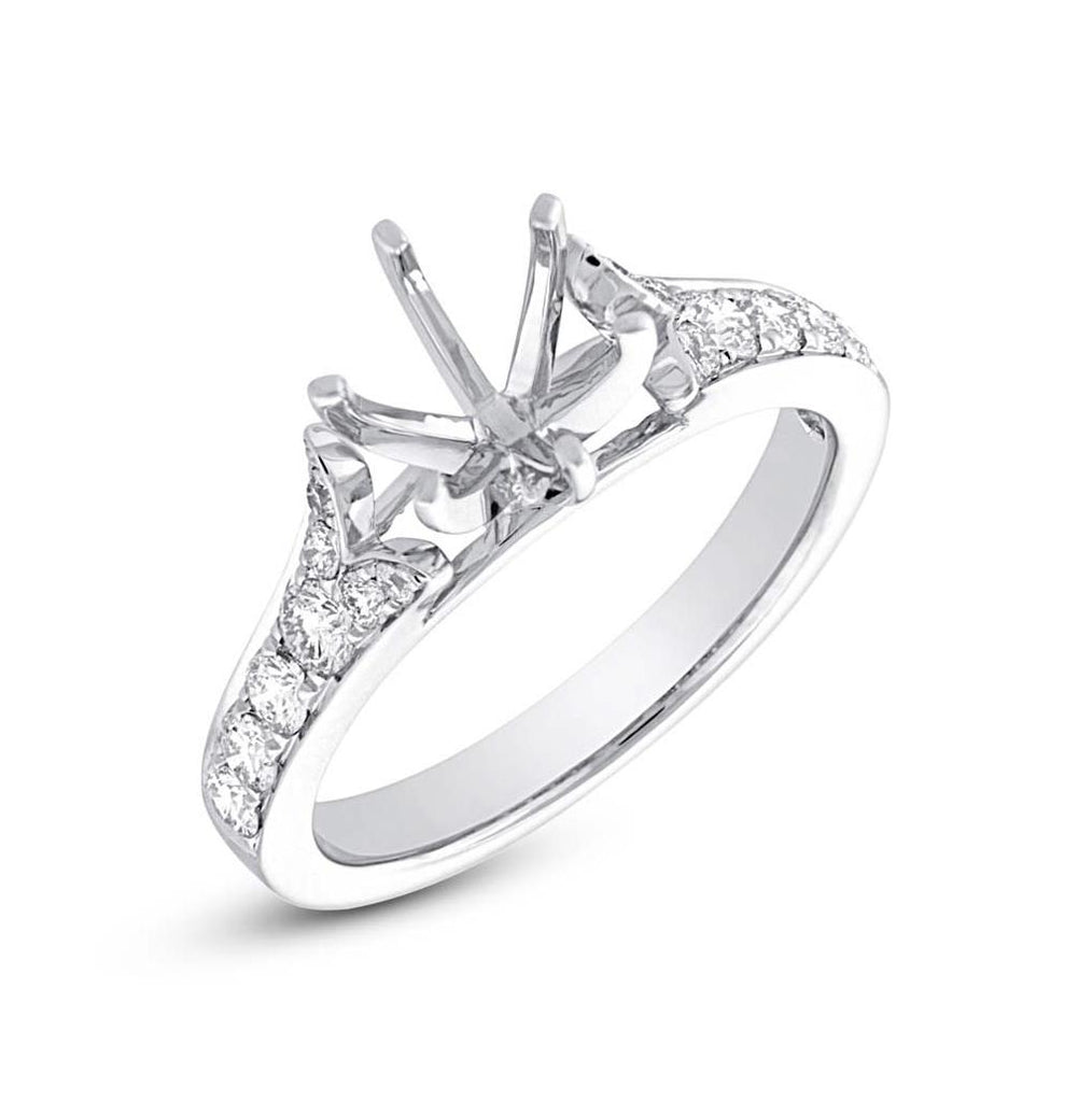 0.36 Ctw 18k White Gold Diamond Semi-mount Ring Size 5.5