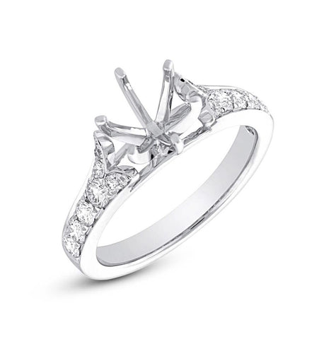 0.36 Ctw 18k White Gold Diamond Semi-mount Ring Size 6.5