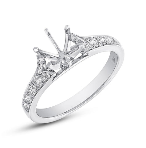 0.36 Ctw 18k White Gold Diamond Semi-mount Ring