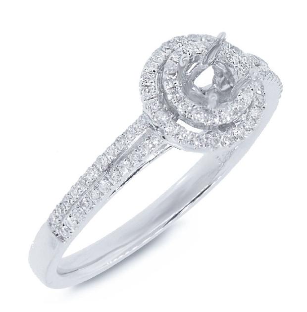 0.27 Ctw 14k White Gold Diamond Semi-mount Ring