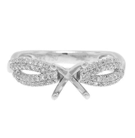 0.31 Ctw 18k White Gold Diamond Semi-mount Ring