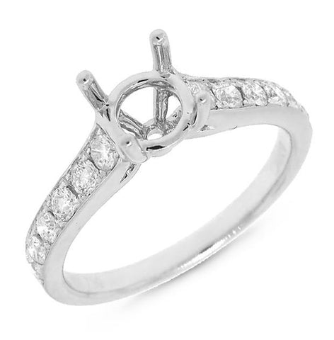 0.48 Ctw 18k White Gold Diamond Semi-mount Ring