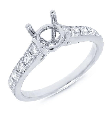 0.48 Ctw 14k White Gold Diamond Semi-mount Ring