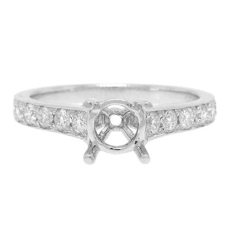 0.48 Ctw 18k White Gold Diamond Semi-mount Ring