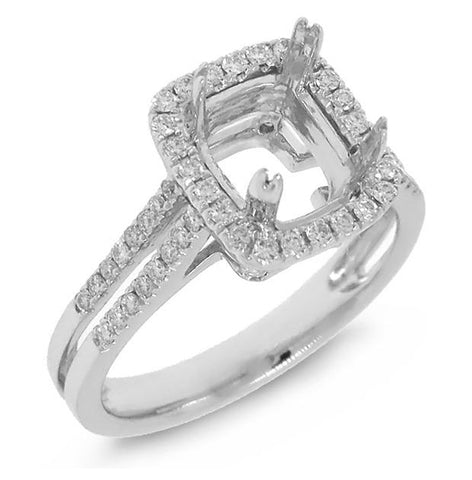 0.38 Ctw 18k White Gold Diamond Semi-mount Ring
