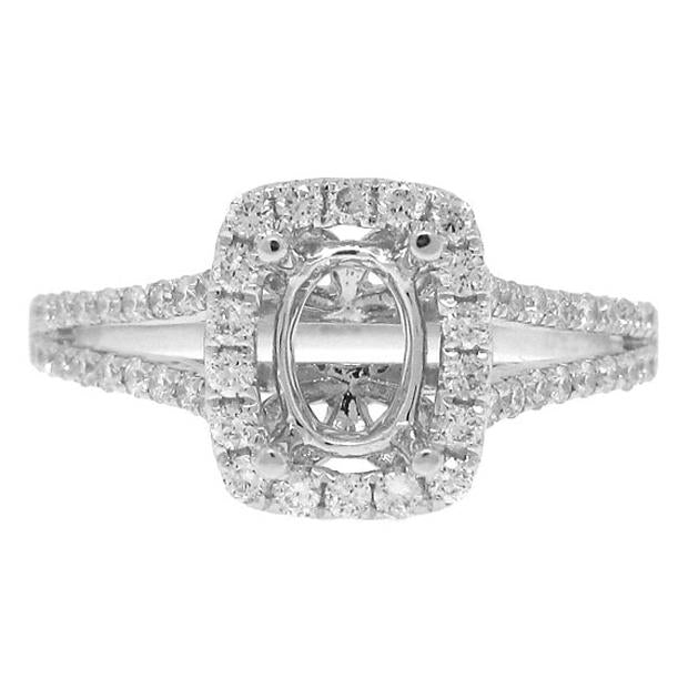 0.49 Ctw 18k White Gold Diamond Semi-mount Ring