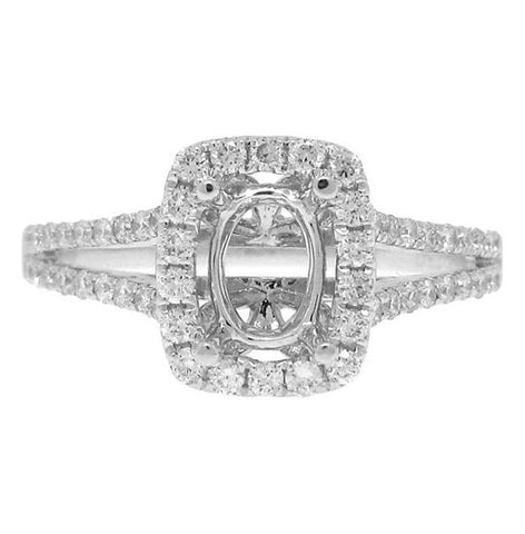 0.49 Ctw 18k White Gold Diamond Semi-mount Ring