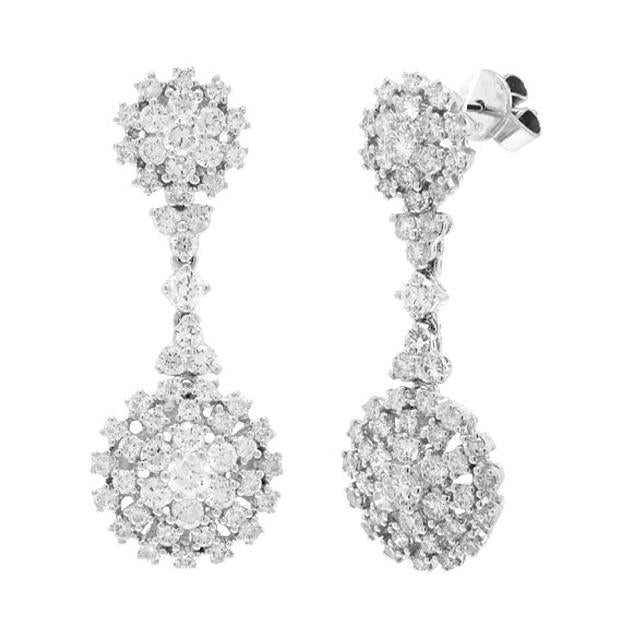 3.16 Ctw 14k White Gold Diamond Earring