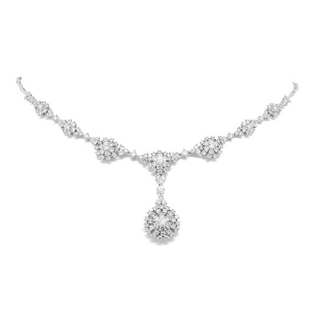 5.31 Ctw 14k White Gold Diamond Necklace