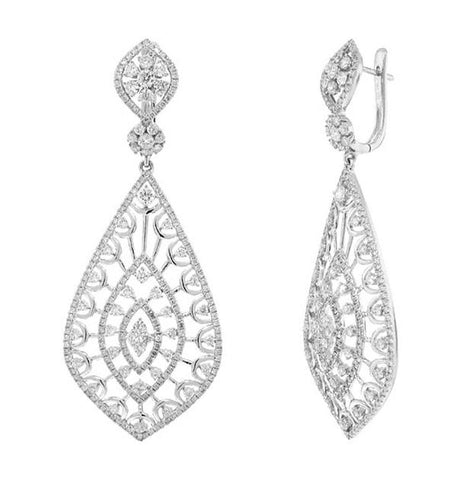 4.14 Ctw 14k White Gold Diamond Earring