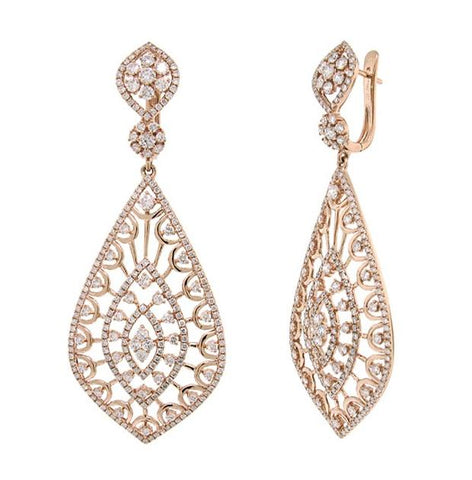 4.14 Ctw 14k Rose Gold Diamond Earring