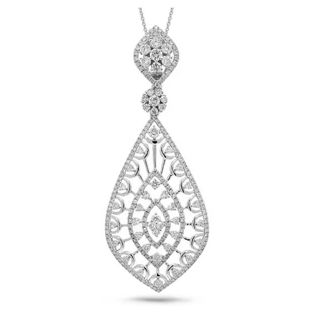 2.25 Ctw 14k White Gold Diamond Pendant Necklace With 18 Inch Chain