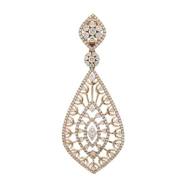 2.25 Ctw 14k Rose Gold Diamond Pendant Necklace With 18 Inch Chain